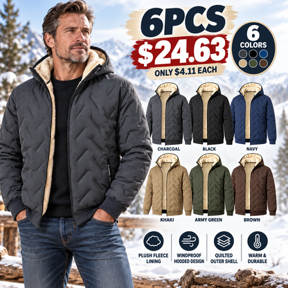 Men’s Hooded Fleece-Lined Thermal Jacket