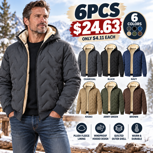 Men’s Hooded Fleece-Lined Thermal Jacket