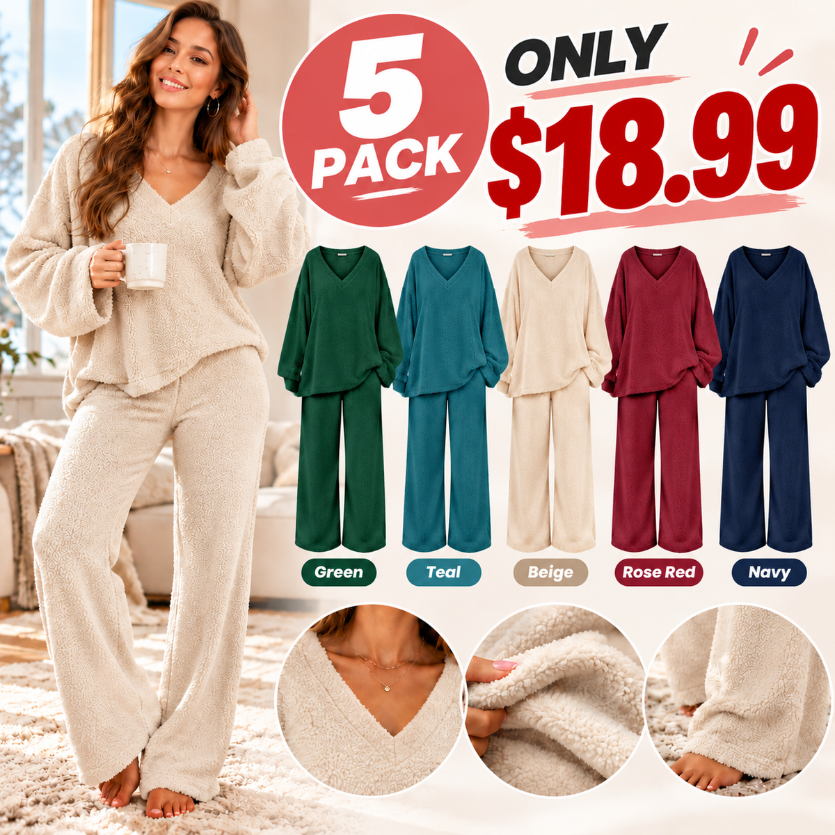 Women's 2-Piece Fleece Matching Set,2 Piece Sets Women