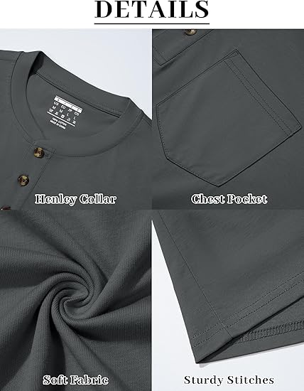 💫Clearance Sale🔥Men's Fashion Vintage Distressed Pocket Long Sleeve Henley Shirt