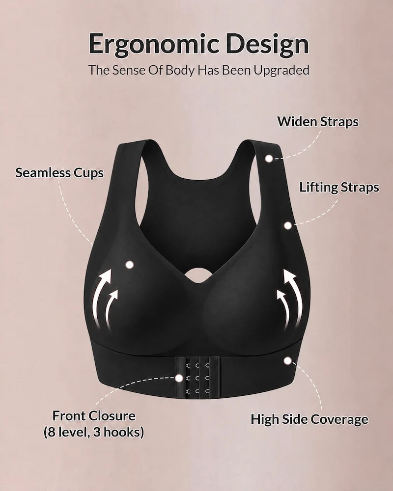Cross Back Front Closure Wireless   Posture Support Bra