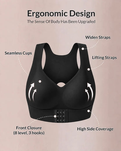 Cross Back Front Closure Wireless   Posture Support Bra