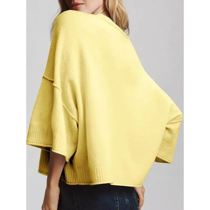 Women's Short Sleeve Oversized Cropped Baggy Loose Basic Round Neck Lightweight Knit Top