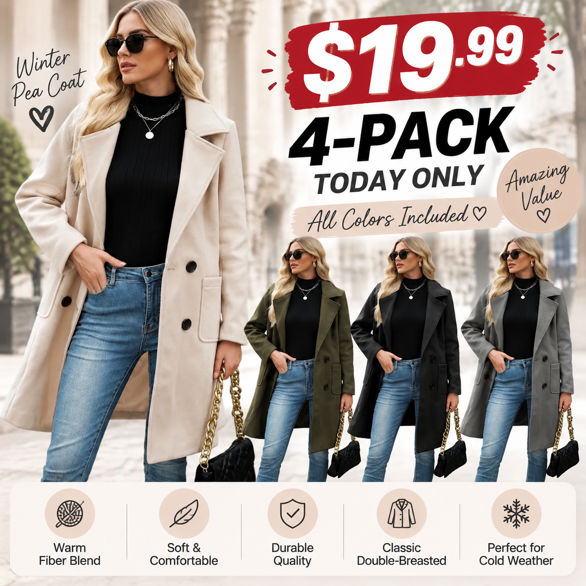 ⏰BLACK FRIDAY SPECIAL💥7-COLOR WOOL Coat🔥Last Day 95% OFF🔥