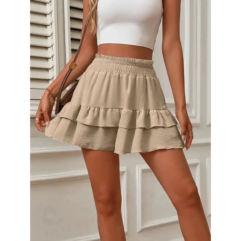 🌈Women's Boho Ruffle High-Waisted Shorts