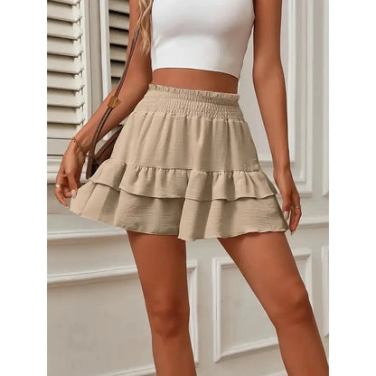 🌈Women's Boho Ruffle High-Waisted Shorts