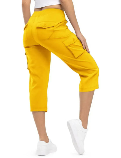 Women's Cargo Capris Lightweight Hiking Pants Shorts Cropped Cotton