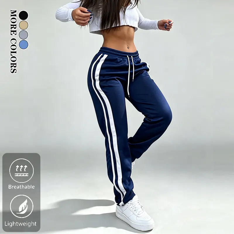 Women’s Elastic Straight-Leg Bottoms Casual Athletic Pants