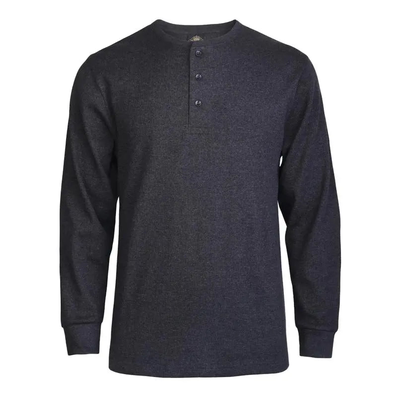 Men's Cotton Knit Henley Long Sleeve Shirt