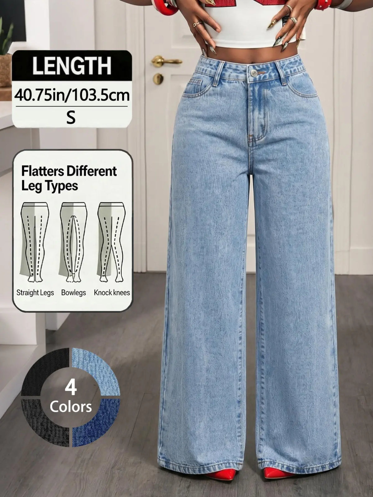 Women's High-Rise Wide-Leg Jeans