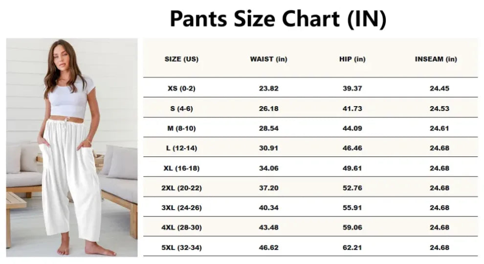 Womens Linen Wide Leg Pants