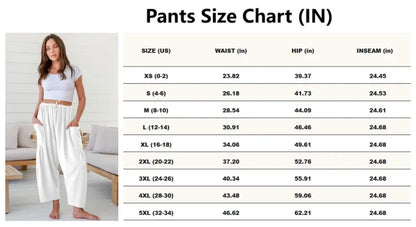 Womens Linen Wide Leg Pants