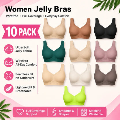 ⌛Limited-Time Offer - Women Jelly Bras Wirefree Full Coverage No Underwire