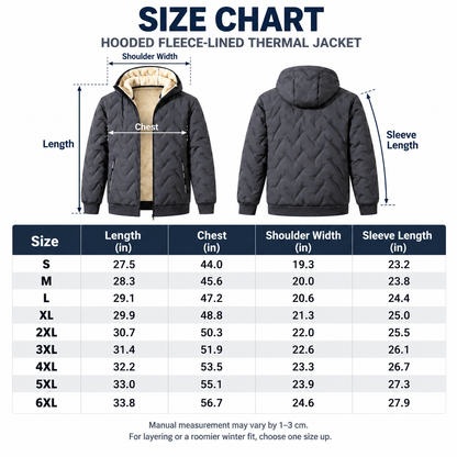 Men’s Hooded Fleece-Lined Thermal Jacket