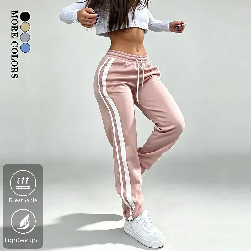 Women’s Elastic Straight-Leg Bottoms Casual Athletic Pants