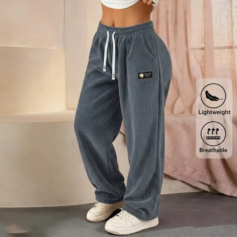 [LAST DAY SALE]Women's Solid Straight Leg Corduroy Bottoms-100% Cotton