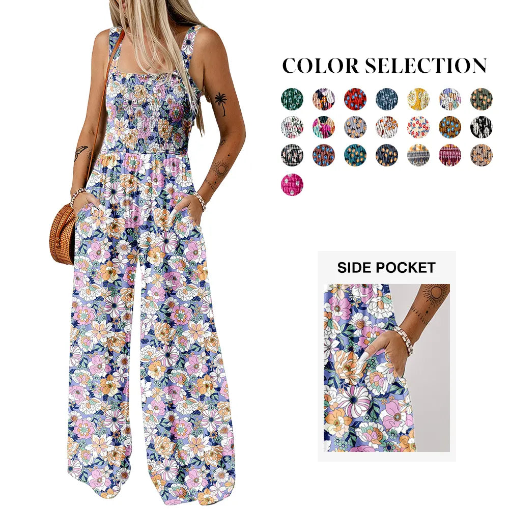 Dokotoo Women's Casual Sleeveless Printed Jumpsuit