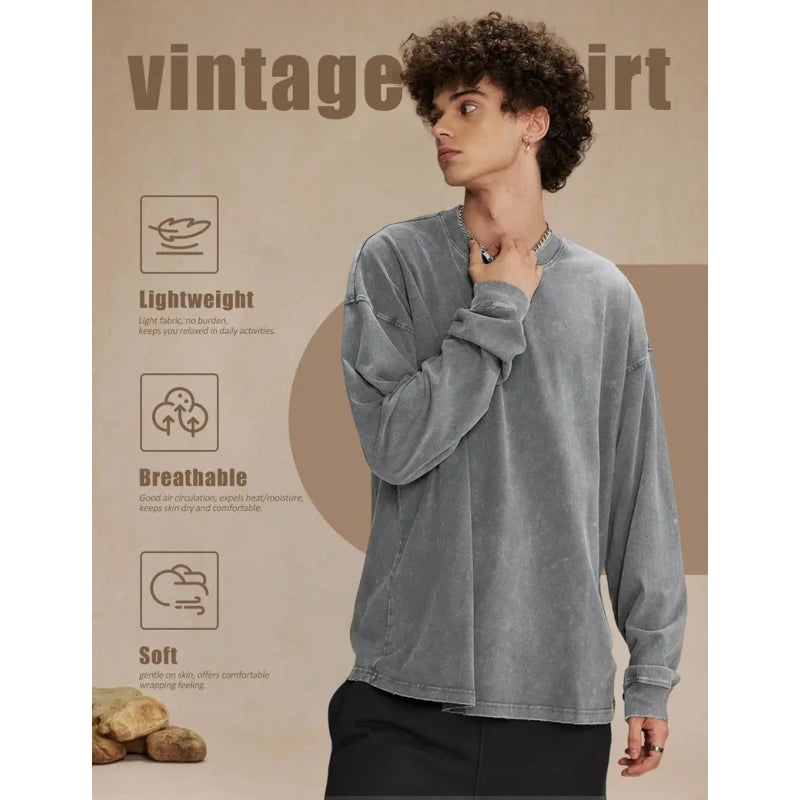 Unisex Cotton Long Sleeve T-Shirt – Loose Fit