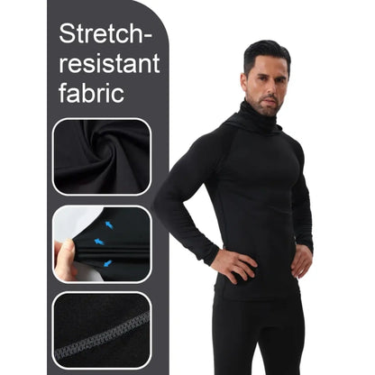 9pcs Set Men's Masked Hooded Compression Tops
