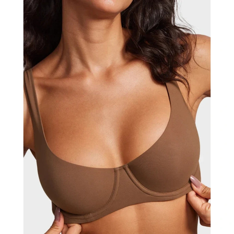 Underwire Support Seamless Unlined Balconette Bra