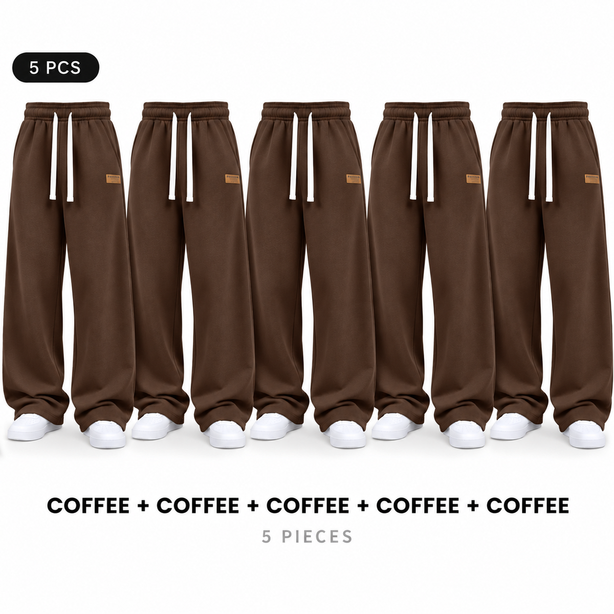 Unisex Solid-Color Drawstring Knit Joggers