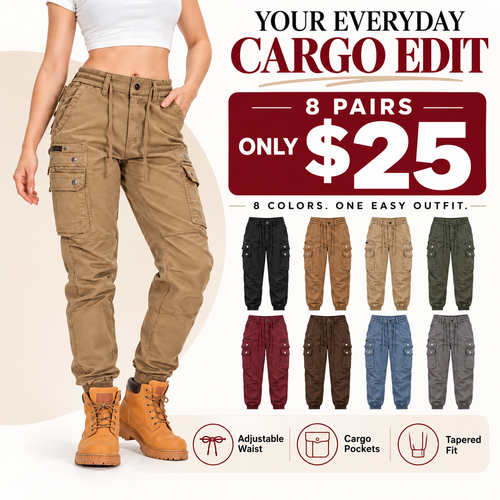 🔥Last Day Promotion🔥Women’s Drawstring Cargo Joggers with Pockets