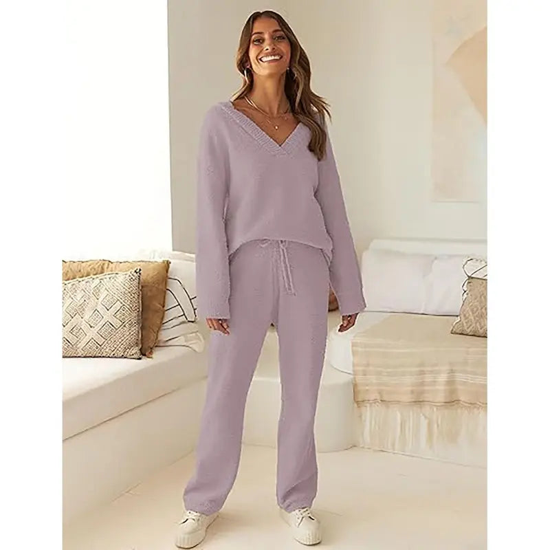 Women's 2-Piece Fleece Matching Set,2 Piece Sets Women