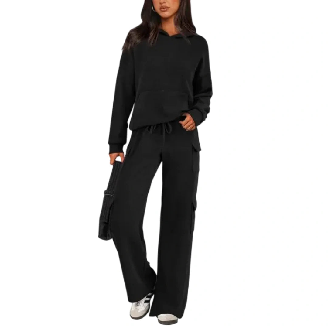 Women’s 2-Piece Knit Hoodie & Wide Leg Pants Set
