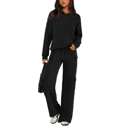 Women’s 2-Piece Knit Hoodie & Wide Leg Pants Set