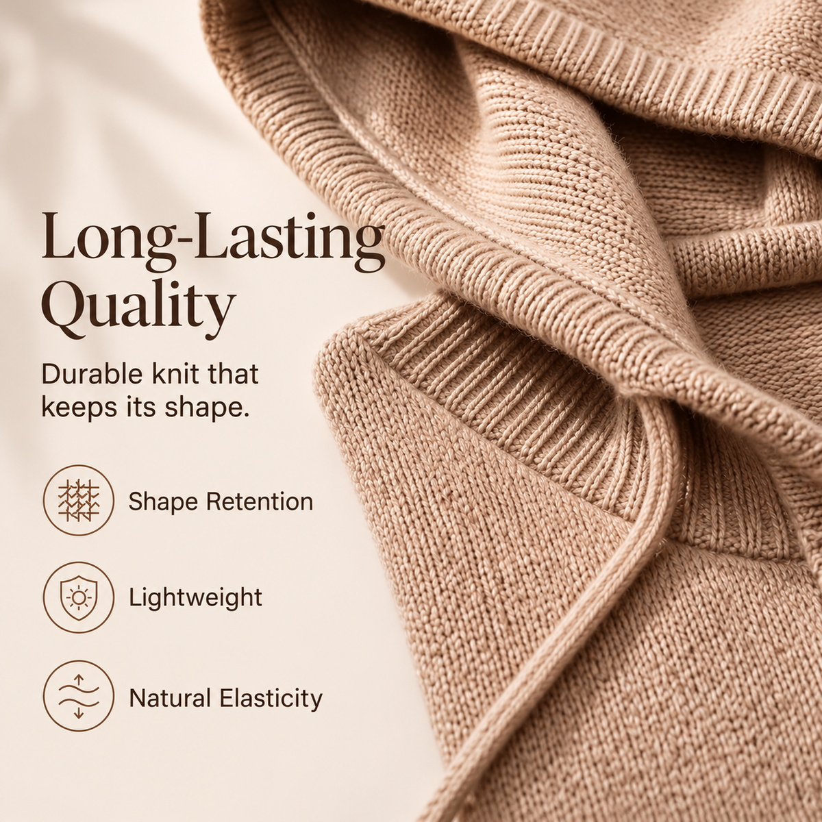 🏆 Bestseller – now half price! Knitted hoodie with drawstring for women