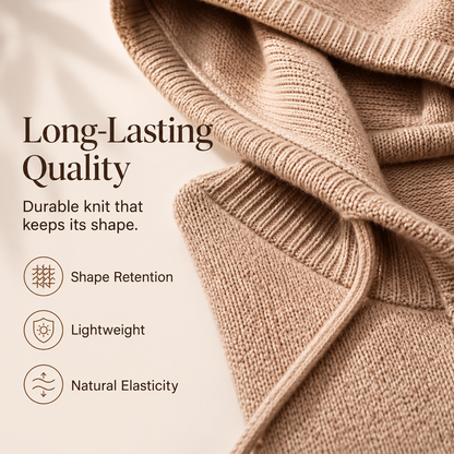 🏆 Bestseller – now half price! Knitted hoodie with drawstring for women