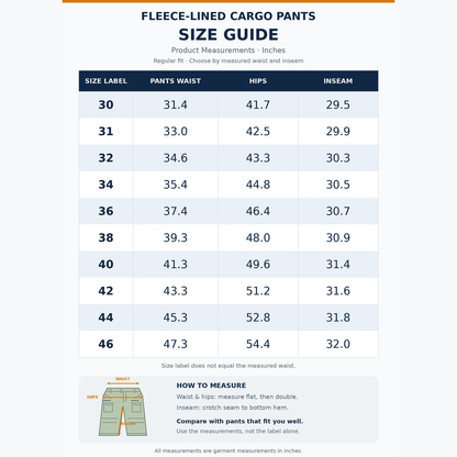 Men's Fleece-Lined Tactical Cargo Pants