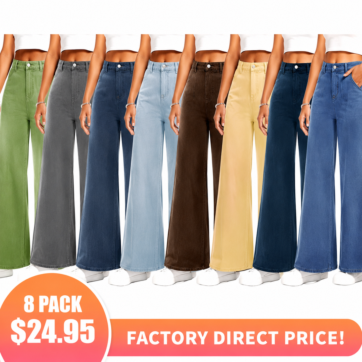 ⏰ TODAY ONLY - High Waisted Tummy Control Wide Leg Jeans