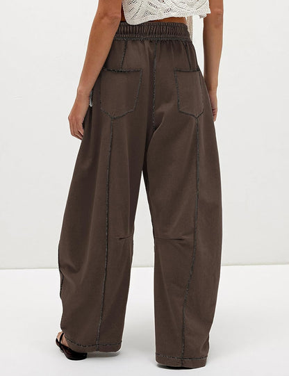 ⚡ Limited Stock – Grab Yours Now! 👇Women's Barrel Sweatpants - Baggy Wide Leg with Pockets & Drawstring