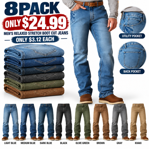 🔥 BESTSELLER  | Men's Relaxed Stretch Boot Cut Jeans