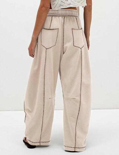⚡ Limited Stock – Grab Yours Now! 👇Women's Barrel Sweatpants - Baggy Wide Leg with Pockets & Drawstring
