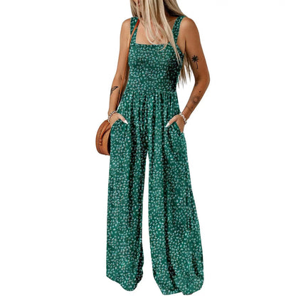Dokotoo Women's Casual Sleeveless Printed Jumpsuit