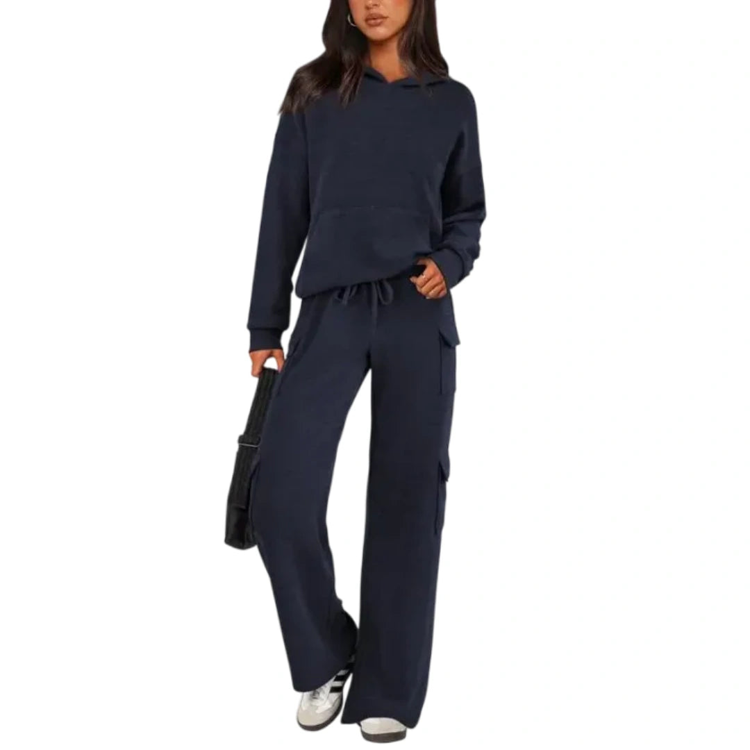 Women’s 2-Piece Knit Hoodie & Wide Leg Pants Set