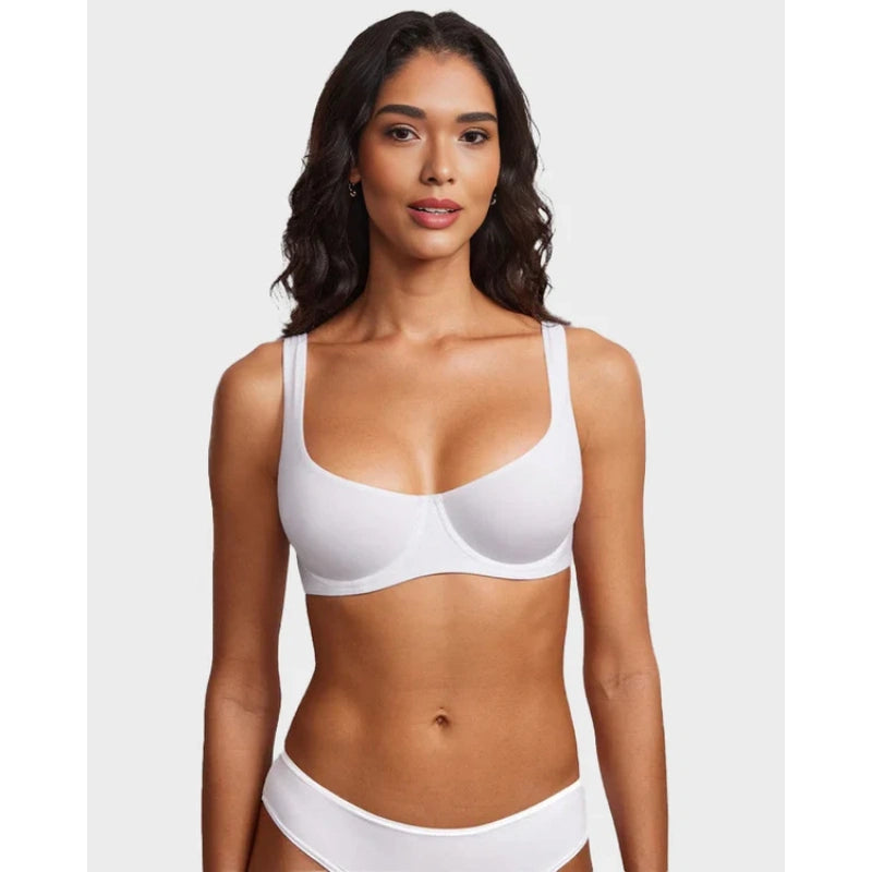Underwire Support Seamless Unlined Balconette Bra