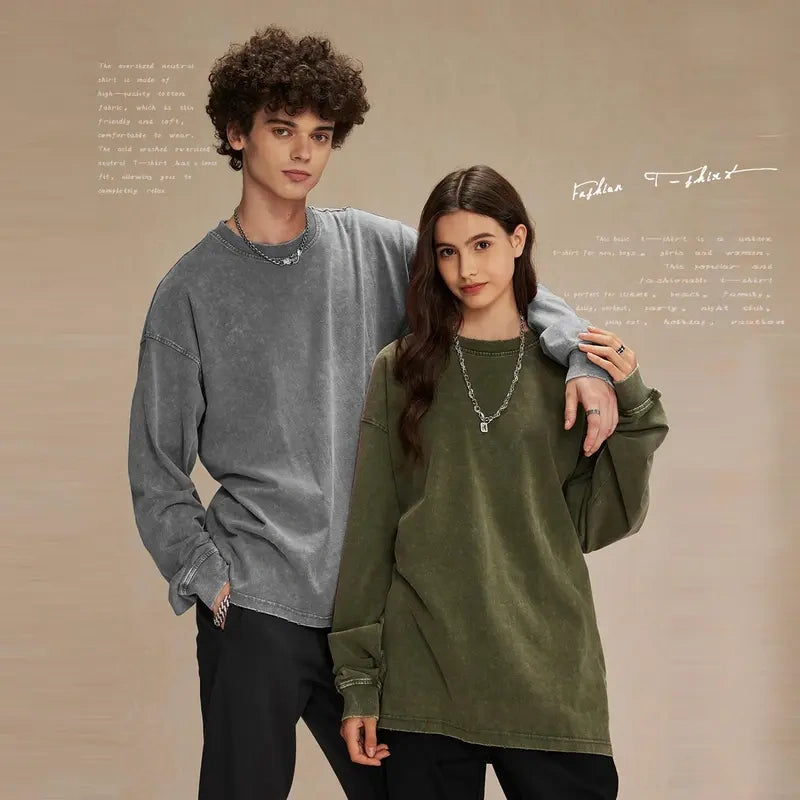 Unisex Cotton Long Sleeve T-Shirt – Loose Fit