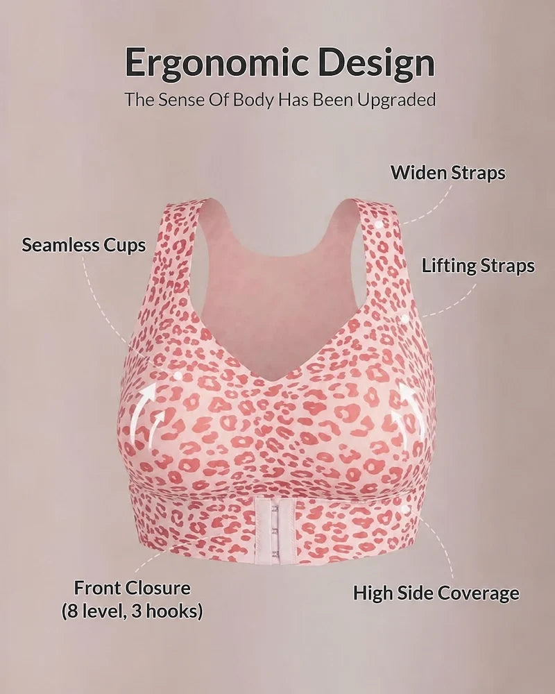 Cross Back Front Closure Wireless   Posture Support Bra