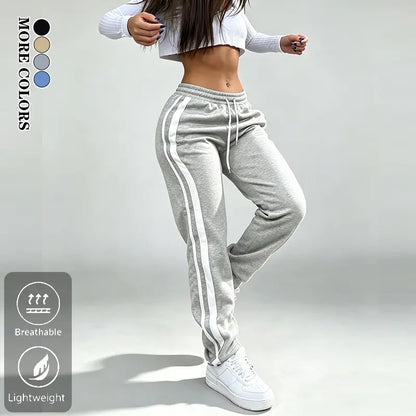 Women’s Elastic Straight-Leg Bottoms Casual Athletic Pants