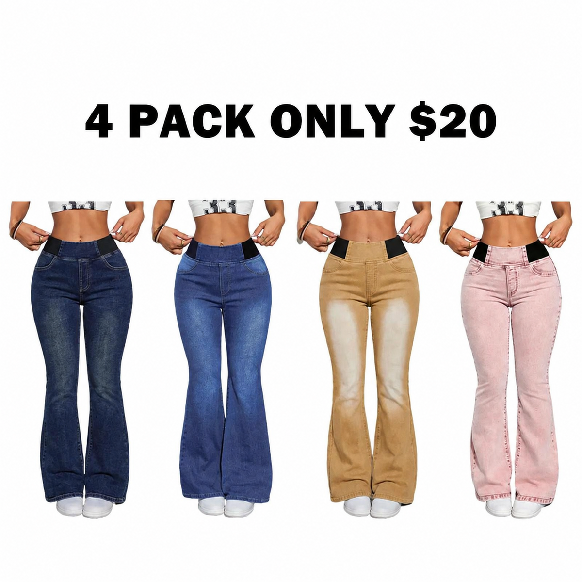 2026 Women's Back Shirred Jeans
