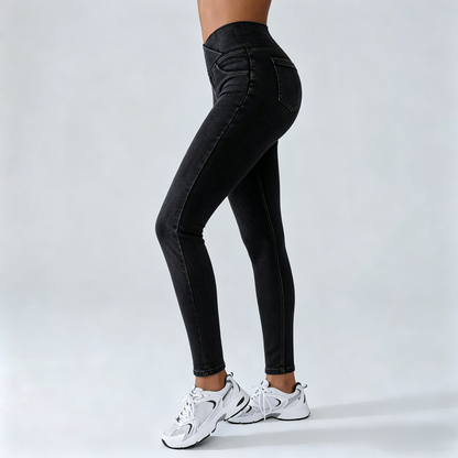 Women's Crossover High-Waisted Stretch Jeans