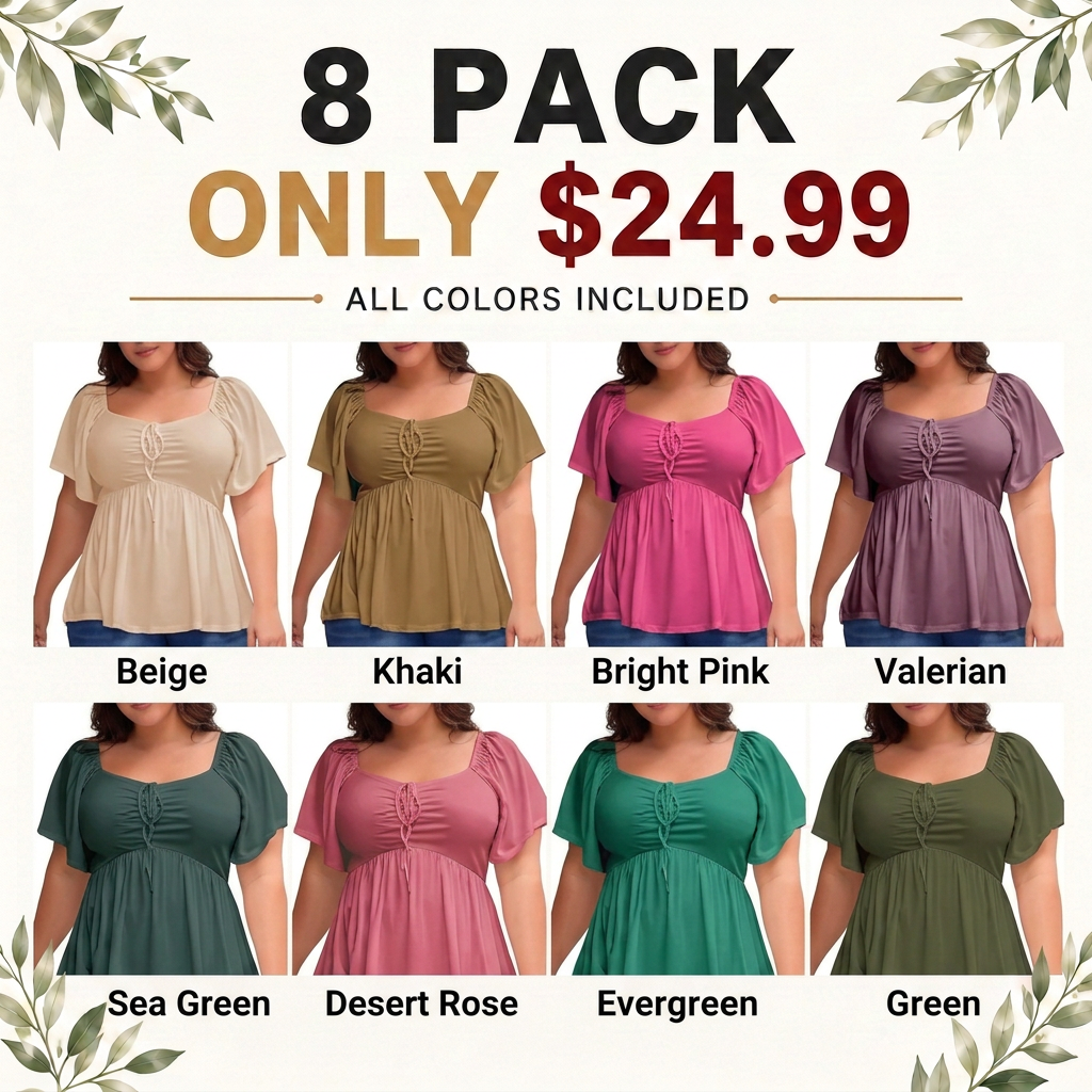 Eytino Women Plus Size Sweetheart Neck Short Sleeve Shirred Peplum Rib Blouse Tops Shirts(1X-5X)