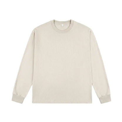 Unisex Vintage Washed Heavyweight Soft Breathable Cotton Long Sleeve T-Shirt