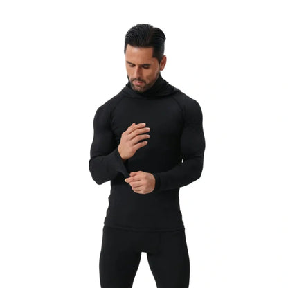 9pcs Set Men's Masked Hooded Compression Tops