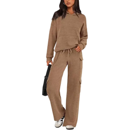 Women’s 2-Piece Knit Hoodie & Wide Leg Pants Set