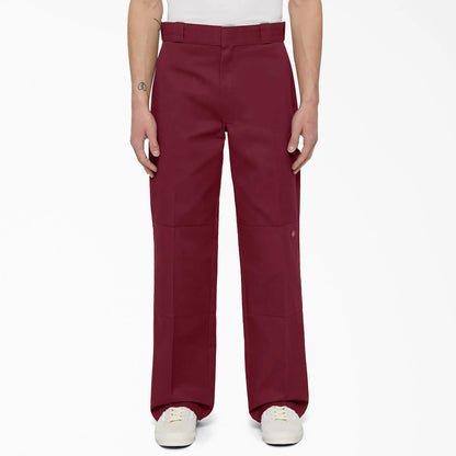 Men's Loose Fit Double Knee Work Pants, Reinforced Knees, Multi-Pocket Utility Fit, Workwear Street Style