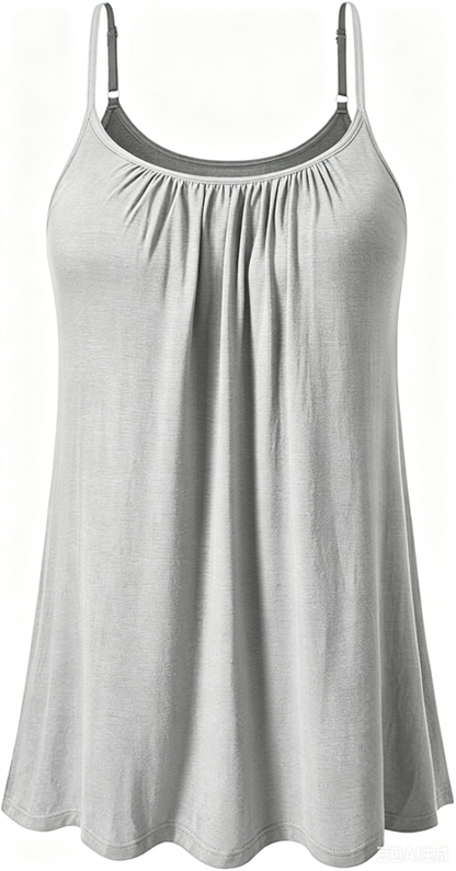 Women's Cool Flowy Bra Cami | with Built-in Cups | Relaxed Fit | Adjustable Spaghetti Strap